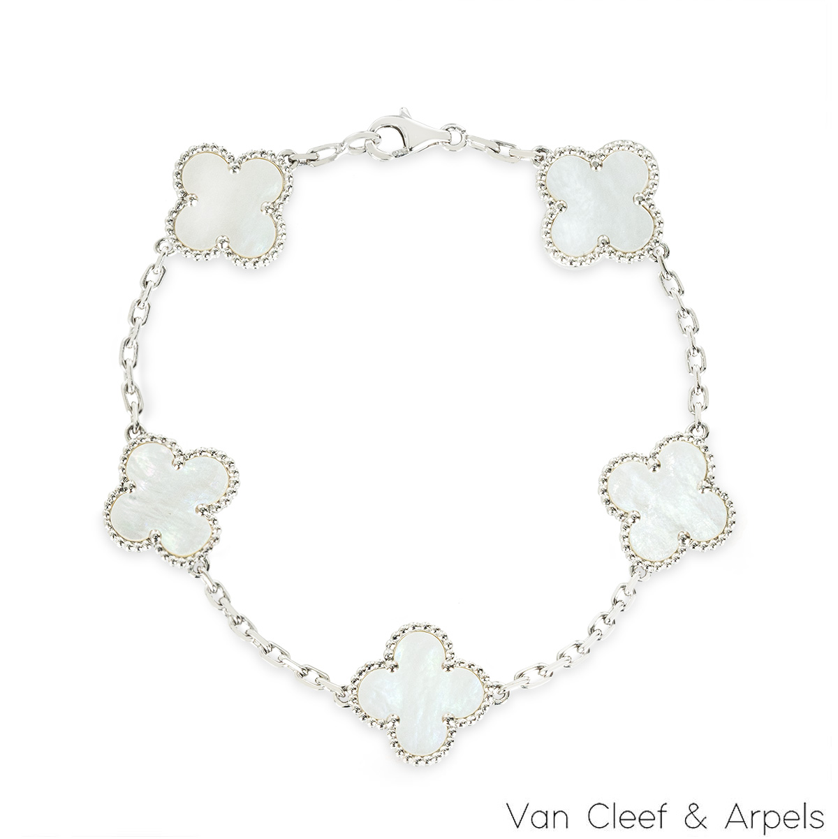Van Cleef & Arpels White Gold Vintage Alhambra Bracelet VCARF48400